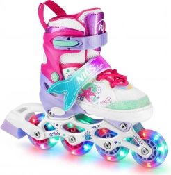 Laste uisud 4in1 LED-ratastega NILS Fun Mazzy – S (31–34)