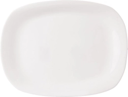 Glass white rectangular serving plate 28 × 21 cm