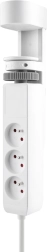 Solight kaasaskantav lauapealne pistikupesa kinnitusega 3× 230 V + USB-A ja 2× USB-C PD, 2 m, valge