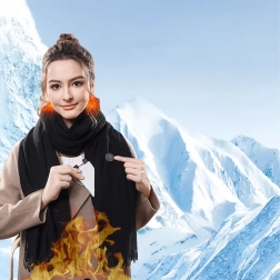 Heated Scarf with USB Power and 5000 mAh Power Bank
