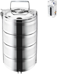 Orioni 4-korruseline roostevabast terasest termotoidukarp, 4 × 1,1 l