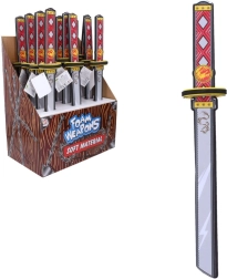 Pehme vahtplastist katana mõõk trükiga, 53 cm