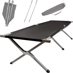 Kokkupandav XXL välivoodi matkamiseks – must