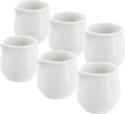 MONA portselanist mini piimakannud, valge, 20 ml, 6 tk komplekt