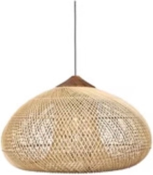 Rippuv rotangist valgusti 50 cm – Looduslik