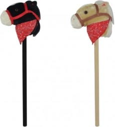 Pehmest plüüsist kepphobune helidega 80 cm, must