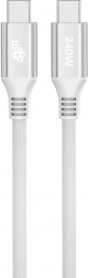 USB C – USB C kaabel 1 m, valge, võimsusega 240 W