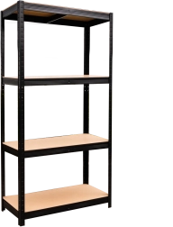 Metallriiul 4 taset 150 × 70 × 30 cm must, kandevõime 150 kg riiuli kohta