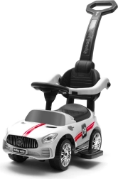 Laste sõiduk lükkesanga ja helidega BABY MIX Racer – valge
