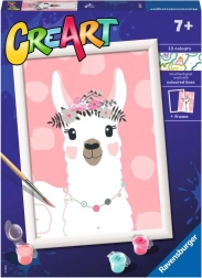 CreArt värvimine numbrite järgi – laama, ilma draamata 18 × 24 cm