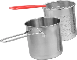 Mini pott roostevabast terasest fritüürikorviga