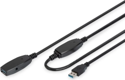 Aktiivne USB 3.0 pikenduskaabel 20 m, must