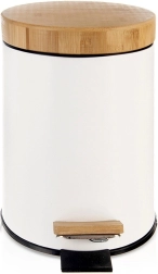 Valge pedaaliga prügikast WHITELINE 3 l