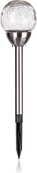 Päikeseenergial töötav aiavalgusti pragunenud klaaskuuliga 10 cm, roostevaba teras, 2 LED-i