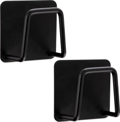 Isekleepuvad mustad konksud 4,8 × 4,8 cm, komplekt 2 tk