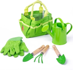 Laste aiandustööriistade komplekt lõuendkotis BIGJIGS TOYS – roheline