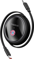 Sissetõmmatav USB‑C kaabel 100 W BASEUS Free2Pull – FC BAYERN Edition, must