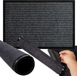 Kummitatud sissepääsumatt 60 × 90 cm – hall, libisemiskindel