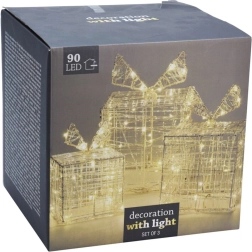 Helendavad jõulukingid, 90 LED-i, 3-osaline komplekt, õue ja tuppa