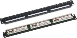 Patch-paneel UTP kat. 6, 19" 1U, 24× RJ45, LSA