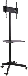 Mobiilne LCD/LED telerialus 23–55 tolli riiuliga, must