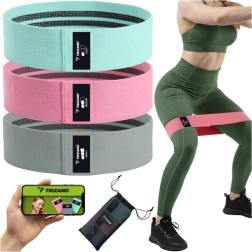 TRIZAND treeningkummide komplekt 3 tk, tekstiilist 8–31 kg koos QR-treeningkavaga