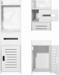 Valge vannitoakapp 80 cm riiulitega