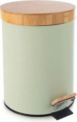 Metallist pedaaliga prügikast Greenish 5 l, roheline