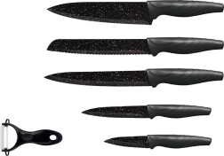 TORO kööginugade komplekt 5 tk marmorja mittenakkuva kattega + keraamiline koorija