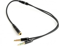 Audioadapter 4-pinist 2× 3,5 mm minijack'iks, 0,2 m