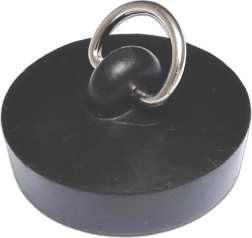 Kummist äravoolukork 46 mm poolrõngaga, must