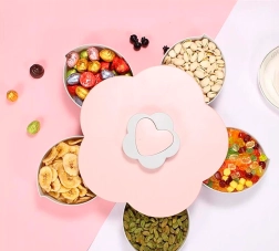 Plastist lillekujuline suupistete organiseerija – roosa