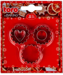 Tainavormide komplekt küpsistele – sakiline ring, 3 tk TORO