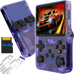 RENEW FORCE R36S kaasaskantav retro konsool 64 GB ArkOS 2.0, lilla