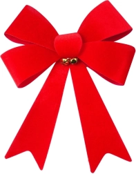 Christmas Velvet Decorative Bow 35 × 46 cm with Golden Bells