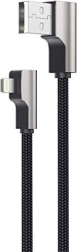 Aukey CB-AL01 Lightning–USB‑A kaabel 2 m, 90° nurga all, MFi, must nailon