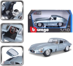 Metallist auto mudel 1:18 BBURAGO JAGUAR E‑Type Coupé hõbedasinine