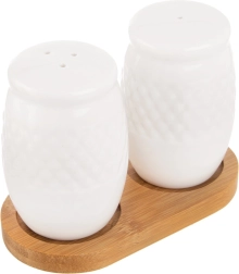 Portselanist soola- ja pipratoos alusega Orion Whiteline – 3 tk