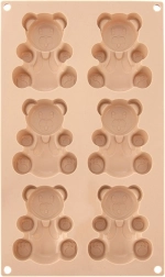 Silikoonvorm küpsistele ja muffinitele, karud 30 × 17,5 × 2 cm, beež