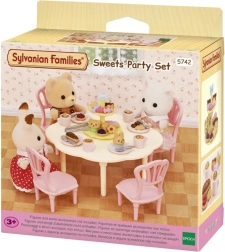 Sylvanian Families laud, toolid ja maiustused – teekomplekt figuuridele