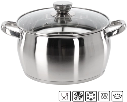 Roostevabast terasest pott kaanega Belly 5 l 24 cm