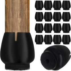 Silikoonist toolijalgade katted vildi põhjaga, komplekt 16 tk (12–16 mm), must