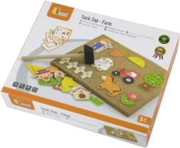 Puidust korgitahvliga naelamismäng – talu, Viga Montessori