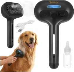 Purlov electric steam grooming brush for dogs and cats