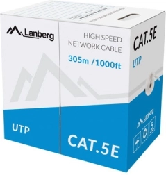 Võrgukaabel UTP Cat.5e CU 305 m, hall, jäik juhe