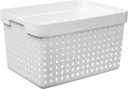 Seouli suur organiseerimiskorv, valge, 35,7 × 23,8 × 20,9 cm
