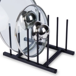 Metallist kaante ja taldrikute hoidik, must 19,5 × 12,5 × 12 cm