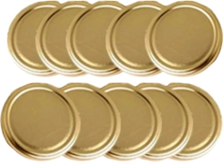 Kuldne metallkaas hoidistepurkidele 82 mm (10 tk)