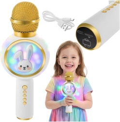 Izoxis kids karaoke microphone – white bunny