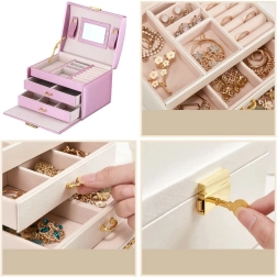 LELANI Multi-tier Case, Premium Jewelry Box - Light Pink